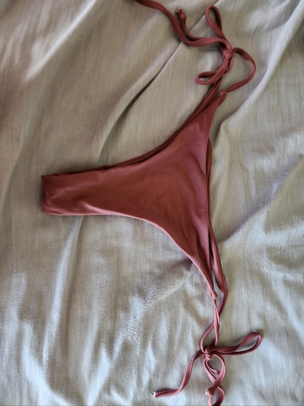 SHEIN Mauve Tie-Side Bikini Bottom